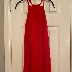 Multi Layered Red Floral Tank Top Dress